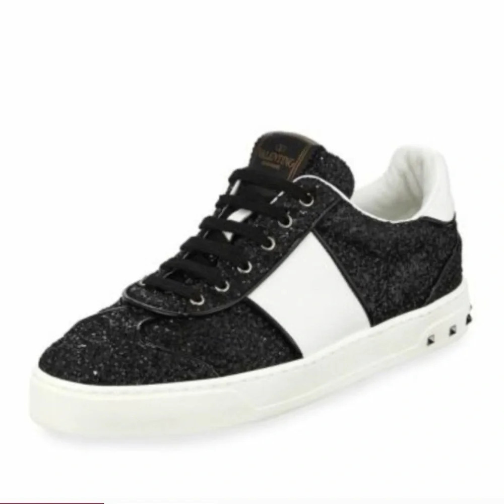 ! Valentino Garavani Fly Crew Glitter Sneakers sz 39